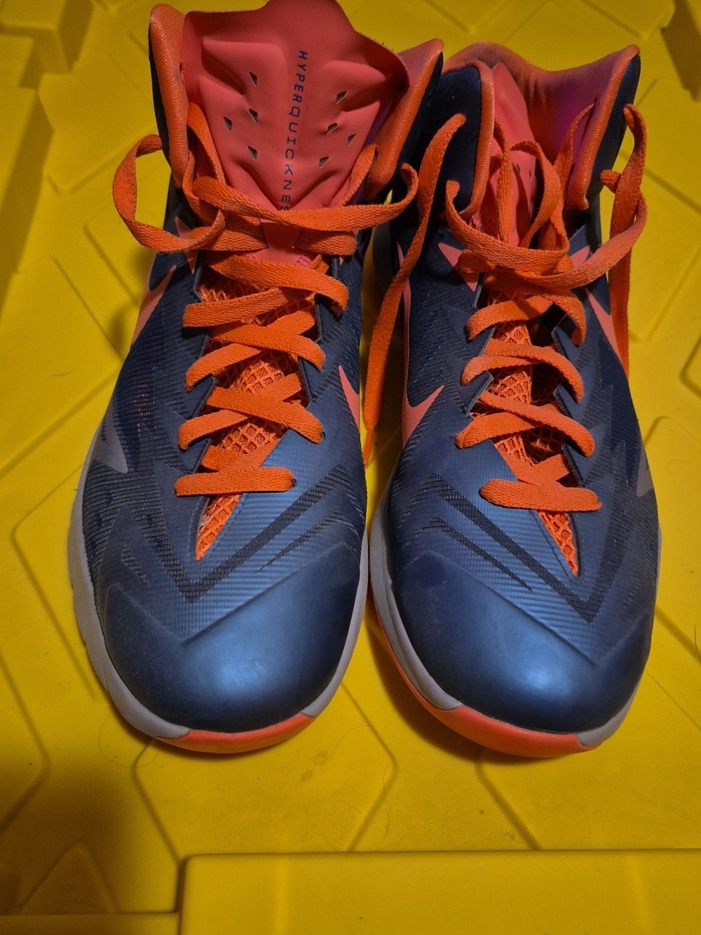 Nike Kids Navy and Orange High-Top Basketball Sneakers
